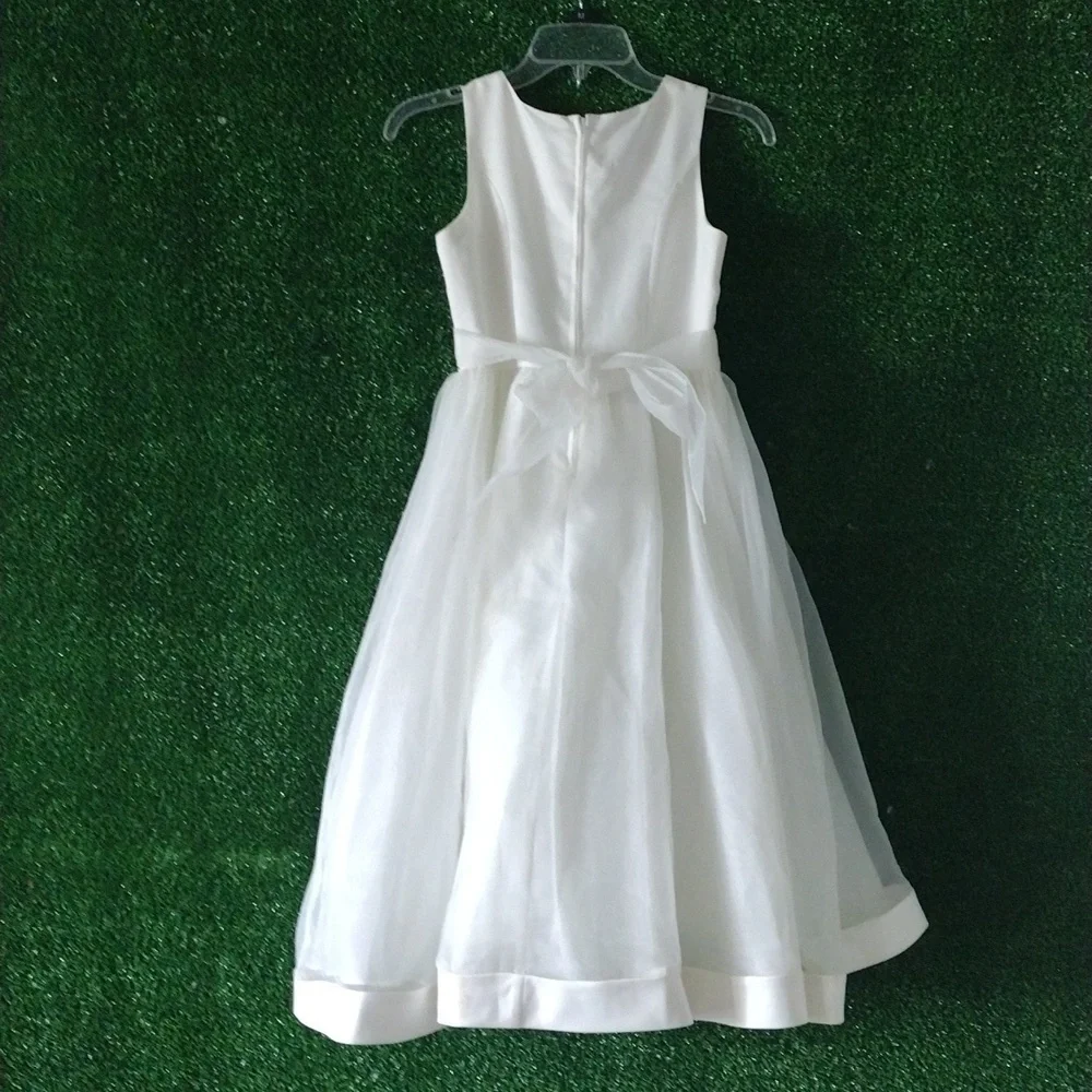 Elegant White Kids Dress Wedding Flower Girl